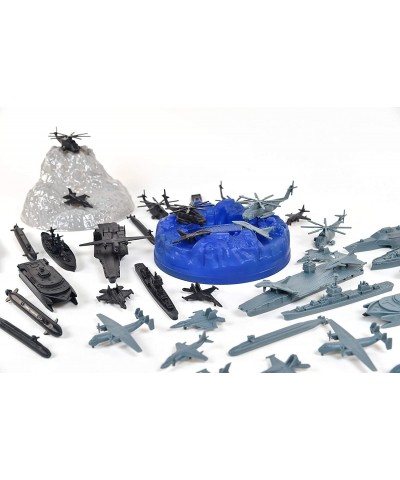 Military Air Force Bucket – 47 Assorted Battleships and Accessories Toy Play Set for Kids Boys and Girls | Plastic Boat and P...