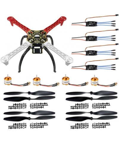 F450-V2 Drone Frame Kit 450mm 4-axle Airframe with Landing Skid Gear + 4 Pcs A2212 1400KV Brushless Motor + 4 Pcs 2-4S 30A Br...