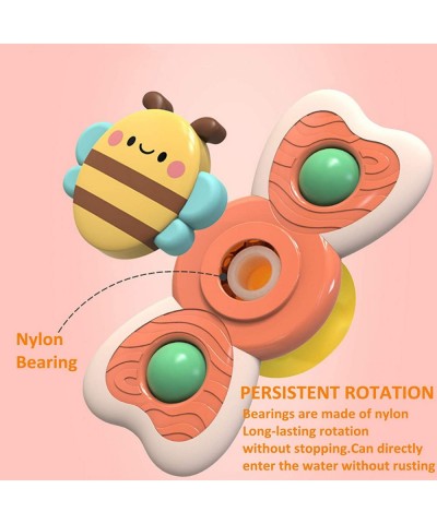 Suction Toys for Baby Suction Cup Spinner Toy 3 Pieces Baby Bath Toys Cartoon Animal Spinning Top Girls Boys Toys with Rustli...