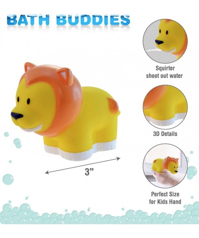 DolliBu Lion Bath Buddy Squirter - Floating Yellow Lion Rubber Bath Toy Fun Water Squirting Bathtime Play For Toddlers Cute W...