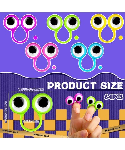 64 Pieces Eye Finger Puppets Googly Eye on Ring Wiggly Eyeball Finger Puppet Rings Classroom Exchange and Prize Supplies Part...