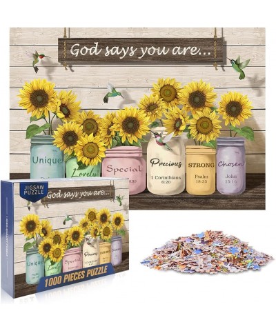 1000 Piece Jigsaw Puzzles God Says You are Fun Unique Puzzles for Adults and Teenagers Pieces Fit Together Perfectly $31.31 J...