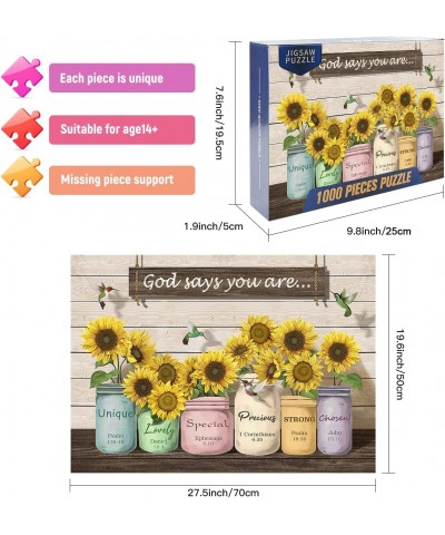 1000 Piece Jigsaw Puzzles God Says You are Fun Unique Puzzles for Adults and Teenagers Pieces Fit Together Perfectly $31.31 J...