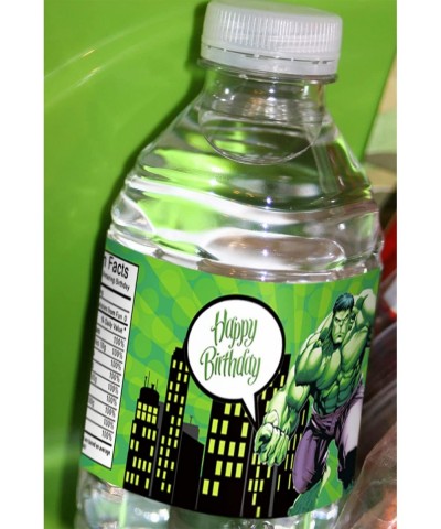 15 Hulk Bottle Label Super Hero Water Bottle Stickers Birthday Party Supplies for Girls Boys $15.22 Kids' Stickers