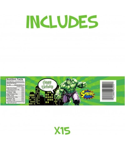 15 Hulk Bottle Label Super Hero Water Bottle Stickers Birthday Party Supplies for Girls Boys $15.22 Kids' Stickers