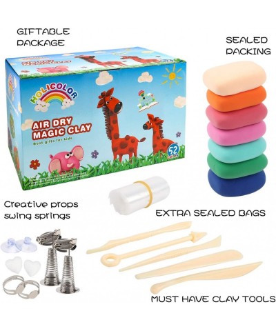 52 Colors Air Dry Clay Magic Clay for Kids Modeling Clay Kit for Kids Arts and Crafts Kit with Tools Best Gift for Girls and ...