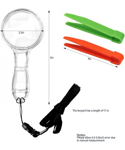 15 Pieces Handheld Magnifying Glasses 3X and 6X Plastic Magnifying Glasses with 15 Lanyard for Kids Outdoor Exploration or Sc...