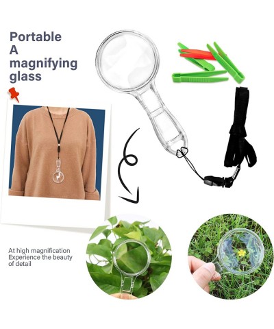 15 Pieces Handheld Magnifying Glasses 3X and 6X Plastic Magnifying Glasses with 15 Lanyard for Kids Outdoor Exploration or Sc...