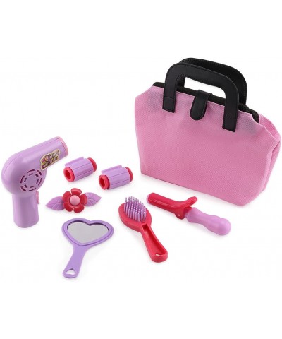 Set of 8 Kids Pretend Play Beauty Salon Fashion Play Set with Hairdryer Curling Iron Mirror & Hair Styling Accessories with a...