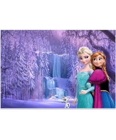 Frozen Elsa Backdrop Birthday Banner for Girl Kids Photography Birthday Banner Party Supplies Baby Shower Ice Snow Castle Bac...