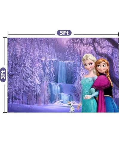 Frozen Elsa Backdrop Birthday Banner for Girl Kids Photography Birthday Banner Party Supplies Baby Shower Ice Snow Castle Bac...