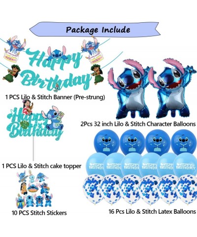 Blue Birthday Party Decorations - Include Banner Cake Topper Balloons Stickers for Kids Baby Shower Happy Birthday Party Supp...