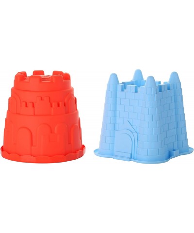 2 Sand Castle Beach Buckets and 2 Shovels for Kids - 7 Inch Large Sand Mould Pails Beach Toys for Toddlers and Kids Beach Par...