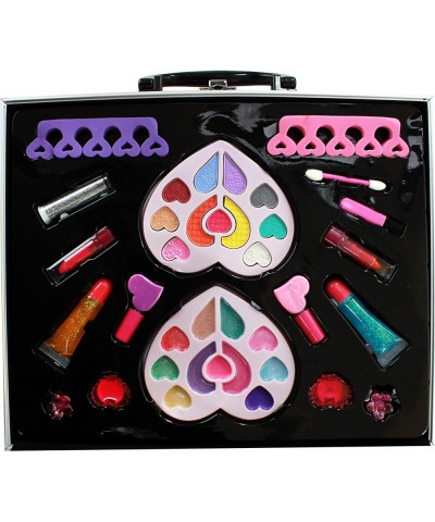 Pretend Play Makeup for Princess Girls Cosmetic Set in Sturdy Hot Pink Travel Case with Built in Lights and Mirror Non-Toxic ...