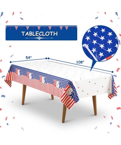 American Flag Party Supplies Serves 24 Patriotic Party Decorations Plates and Napkins Tablecloth Banner Utensil Total 171 PCS...