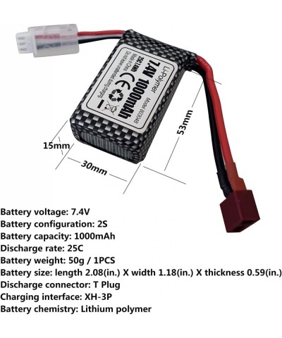 Accessory 2PCS 7.4V 1000mAh Lithium Battery & 2-in-1 Charger for 18858 18859 18859A 18859E HM163 HM164 35-DJ03 35-DJ04 SN-DJ0...