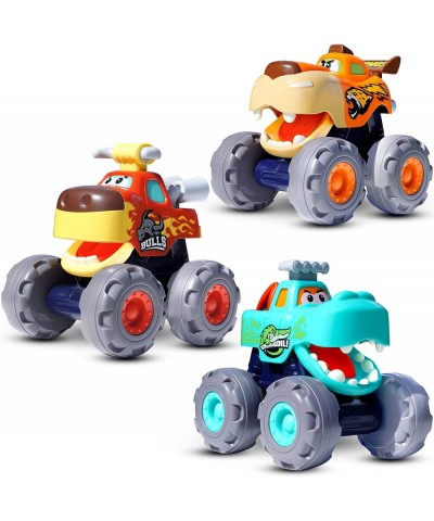 Toy Cars for 1 2 3 Year Old Boys Monster Truck Toys for Toddlers Age 1-3: Friction Powered Bull Pull Back Leopard Free Wheel ...