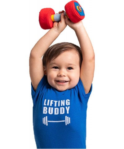 WOD Toys® Baby Dumbbell Plush Dumbell with Rattle & Sensory Sounds - Safe Durable Fitness Toy for Newborns Infants and Babies...