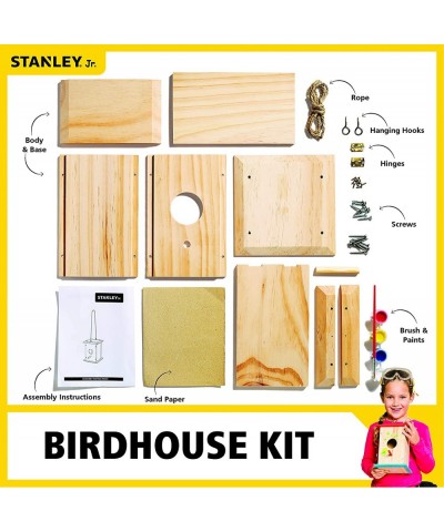 Stanley Jr DIY Bird House Kit for Kids and Adults - Easy Assembly Paint-A-Birdhouse Kit - Wooden Birdhouse Kit - Paint & Brus...