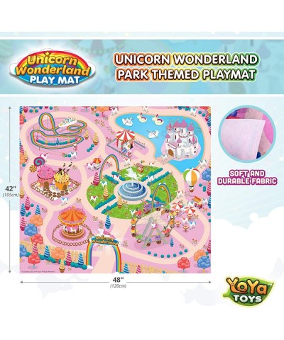 Unicorn Wonderland Play Mat & Unicorn Toy Set | Colorful Activity Playmat & (6) Unicorn Figurine Set Keeps Little Girls Enter...