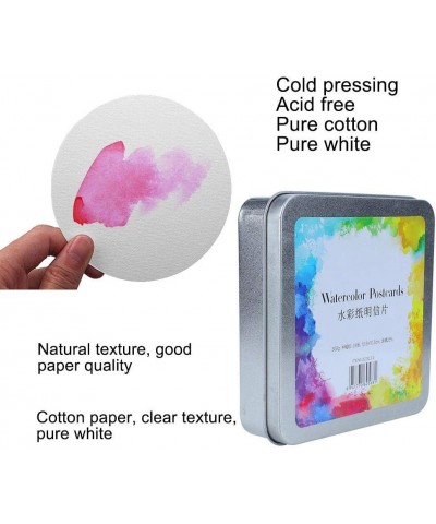 Watercolor Paper Art Paper Watercolor Paper Pad Watercolor Tool Paper Craft Supplies Cold(Square tin Box 24/Sheet) $22.09 Kid...