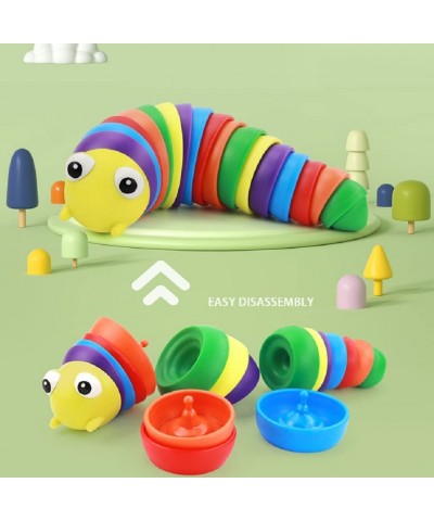 Slug Fidget Toy 2 Pack 3D Printed Colorful Articulated Stretch Realistic Slug Insects Toy Fun Crawling Sensory Slug Relaxing ...