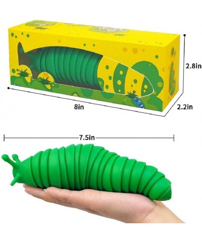 Slug Fidget Toy 2 Pack 3D Printed Colorful Articulated Stretch Realistic Slug Insects Toy Fun Crawling Sensory Slug Relaxing ...