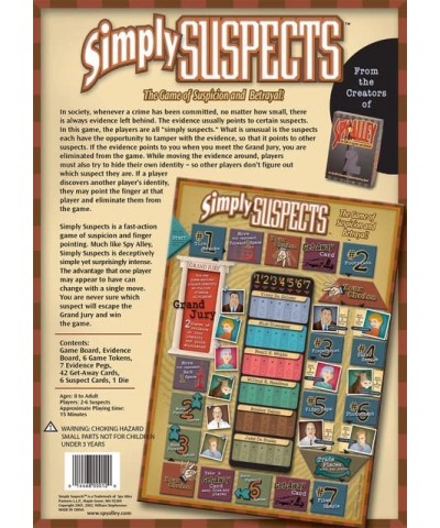 Simply Suspects - Strategy Board Game - from Spy Alley $57.82 Board Games