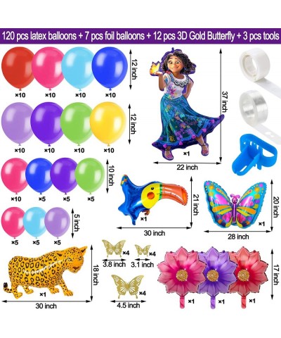 Encanto Birthday Party Supplies 142Pcs Balloons Arch Garland Kit Assorted Latex Balloons Mirabel Flower Foil Balloons and 3D ...