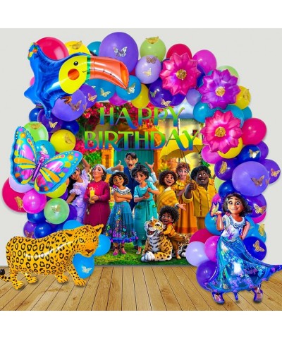 Encanto Birthday Party Supplies 142Pcs Balloons Arch Garland Kit Assorted Latex Balloons Mirabel Flower Foil Balloons and 3D ...