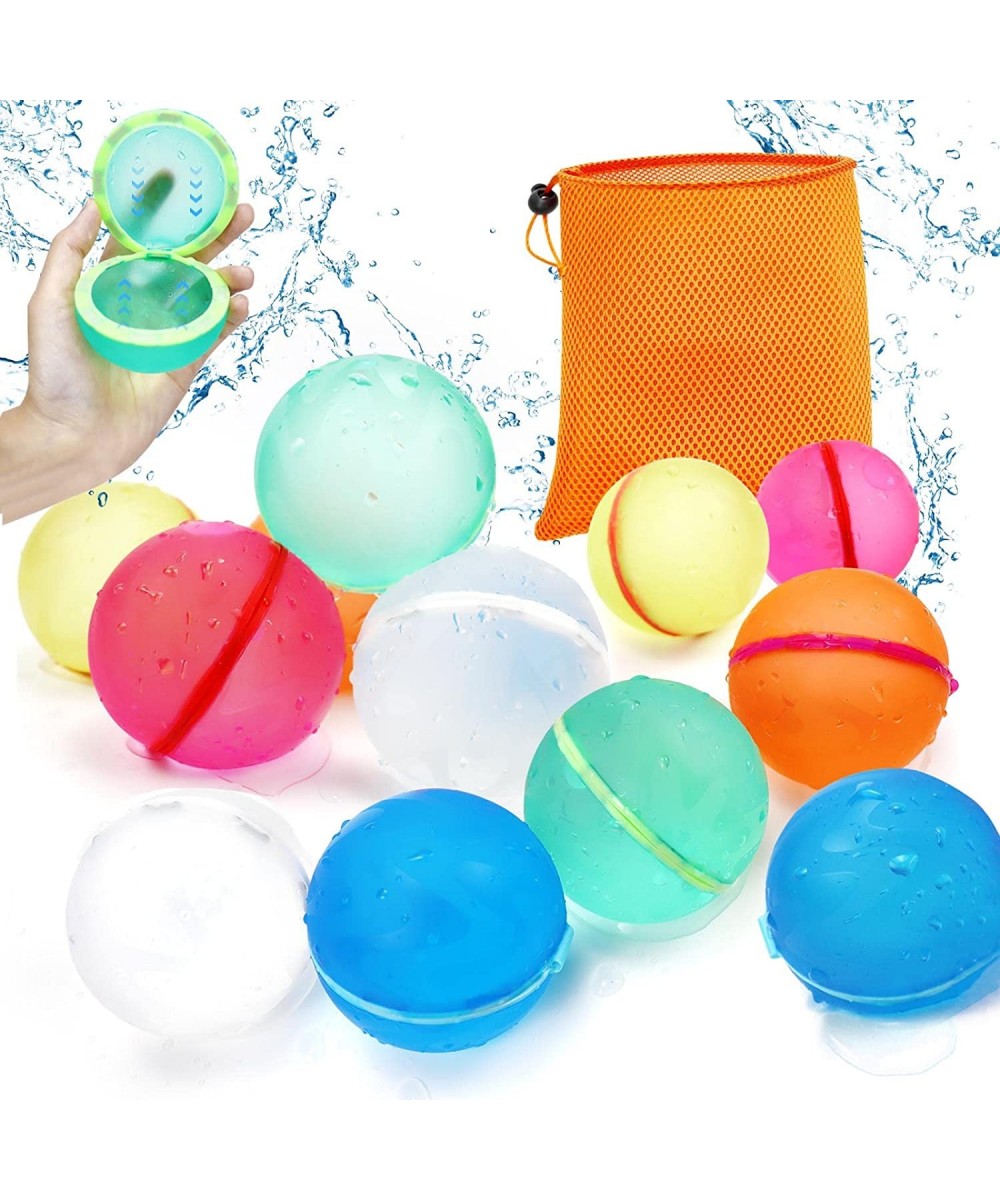 Reusable Water Balloons Self Sealing Quick Fill Water Balloon for Kids with Mesh Bag Refillable Water Balls Outdoor Water Toy...