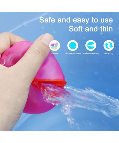 Reusable Water Balloons Self Sealing Quick Fill Water Balloon for Kids with Mesh Bag Refillable Water Balls Outdoor Water Toy...