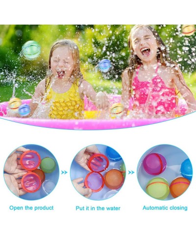 Reusable Water Balloons Self Sealing Quick Fill Water Balloon for Kids with Mesh Bag Refillable Water Balls Outdoor Water Toy...