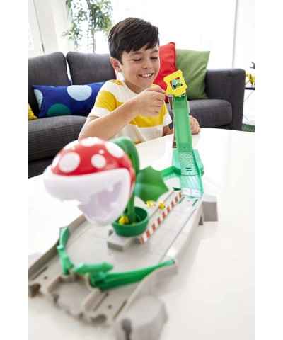 Mario Kart Piranha Plant Slide Track with Mario Kart 1:64 scale vehicles and nemesis from video game gift for kids 3 years an...