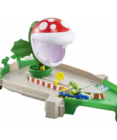 Mario Kart Piranha Plant Slide Track with Mario Kart 1:64 scale vehicles and nemesis from video game gift for kids 3 years an...