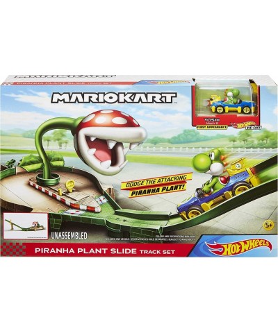 Mario Kart Piranha Plant Slide Track with Mario Kart 1:64 scale vehicles and nemesis from video game gift for kids 3 years an...