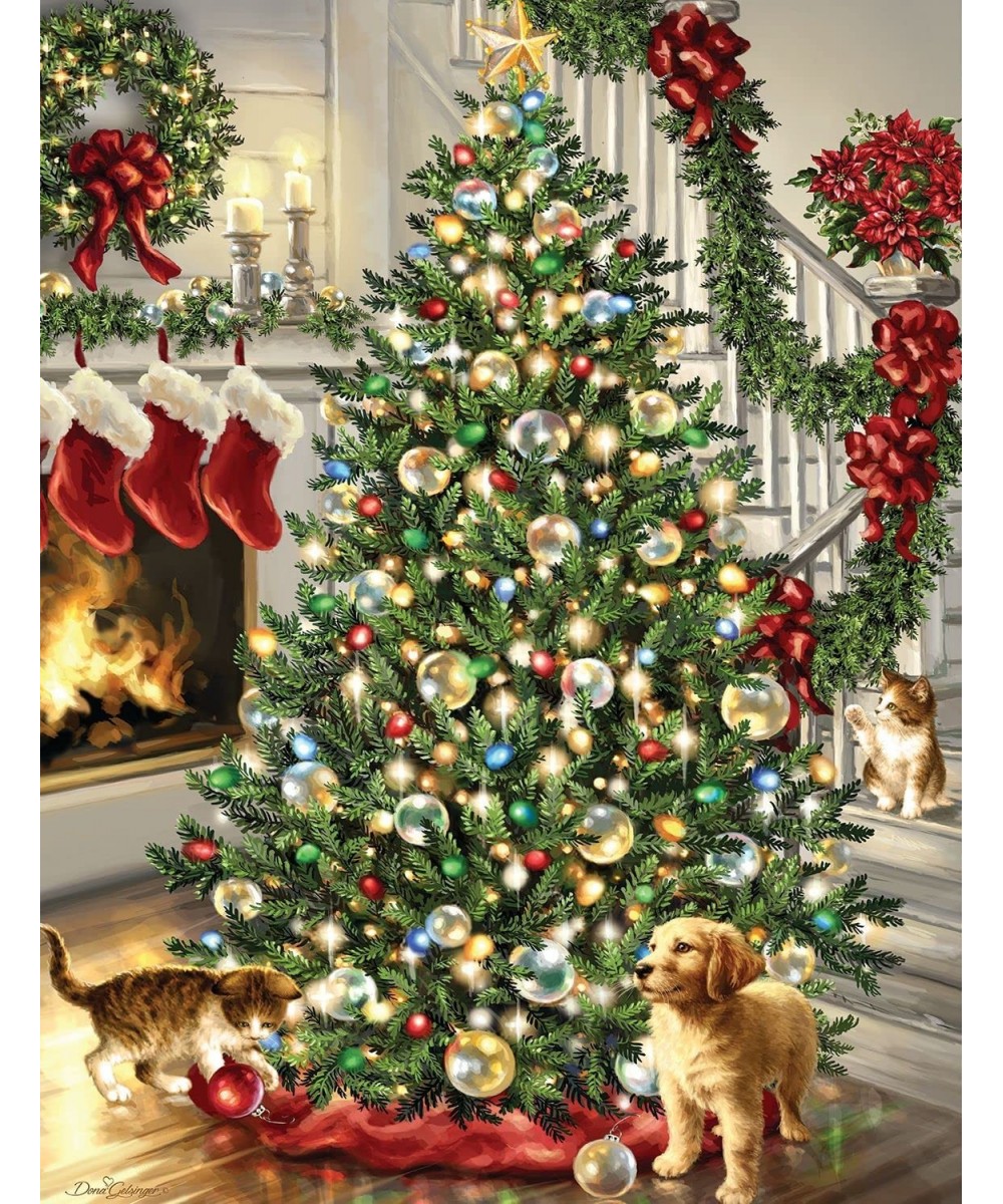 500 Piece Jigsaw Puzzle Christmas Pets - Made in USA $28.21 Jigsaw Puzzles