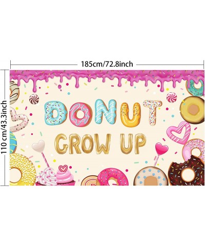 Donut Grow up Birthday Backdrop Sweet Donuts Photography Background Donut Party Decorations for Newborn Kids Girls Birthday P...