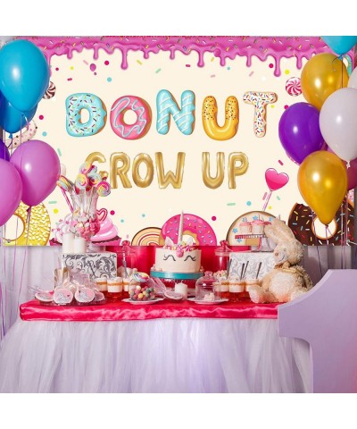 Donut Grow up Birthday Backdrop Sweet Donuts Photography Background Donut Party Decorations for Newborn Kids Girls Birthday P...