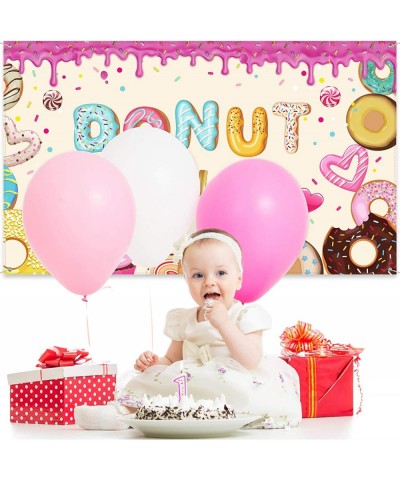 Donut Grow up Birthday Backdrop Sweet Donuts Photography Background Donut Party Decorations for Newborn Kids Girls Birthday P...