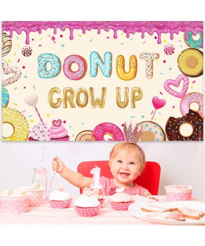 Donut Grow up Birthday Backdrop Sweet Donuts Photography Background Donut Party Decorations for Newborn Kids Girls Birthday P...