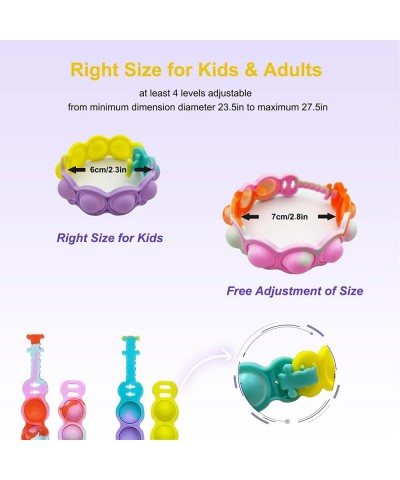 16 Packs Push Pop Fidget Bracelet Fidget Toy Party Favors Anxiety Stress Relief Finger Press Bracelet Multicolor Wristband fo...