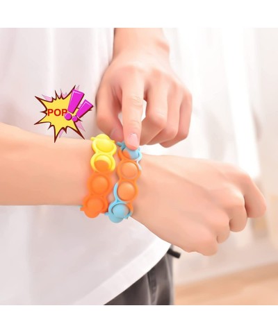 16 Packs Push Pop Fidget Bracelet Fidget Toy Party Favors Anxiety Stress Relief Finger Press Bracelet Multicolor Wristband fo...