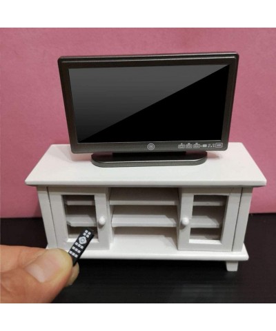 1:12 Dollhouse Miniature TV Mini Television with Remote Control Dollhouse Furniture Decoration Accessories for Kids Toy New Y...