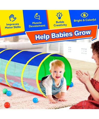 Kids Crawl Through Play Tunnel Pop Up Baby for Toddlers- Tube & Game Tent Toy Girl Boy Gift or Dog Cat Pet Tunnels (Red Green...