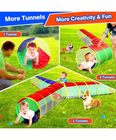 Kids Crawl Through Play Tunnel Pop Up Baby for Toddlers- Tube & Game Tent Toy Girl Boy Gift or Dog Cat Pet Tunnels (Red Green...