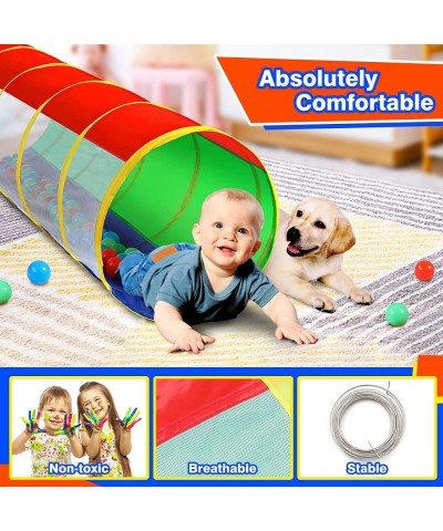 Kids Crawl Through Play Tunnel Pop Up Baby for Toddlers- Tube & Game Tent Toy Girl Boy Gift or Dog Cat Pet Tunnels (Red Green...