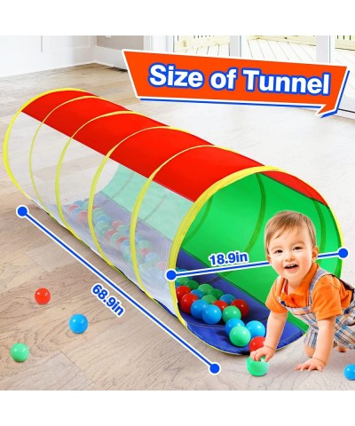 Kids Crawl Through Play Tunnel Pop Up Baby for Toddlers- Tube & Game Tent Toy Girl Boy Gift or Dog Cat Pet Tunnels (Red Green...