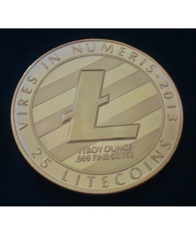 TrendyLuz Litecoin LTC Physical Display Metal Novelty Play Chip Token in Plastic Holder Case and Velvet Pouch $14.97 Gags & P...