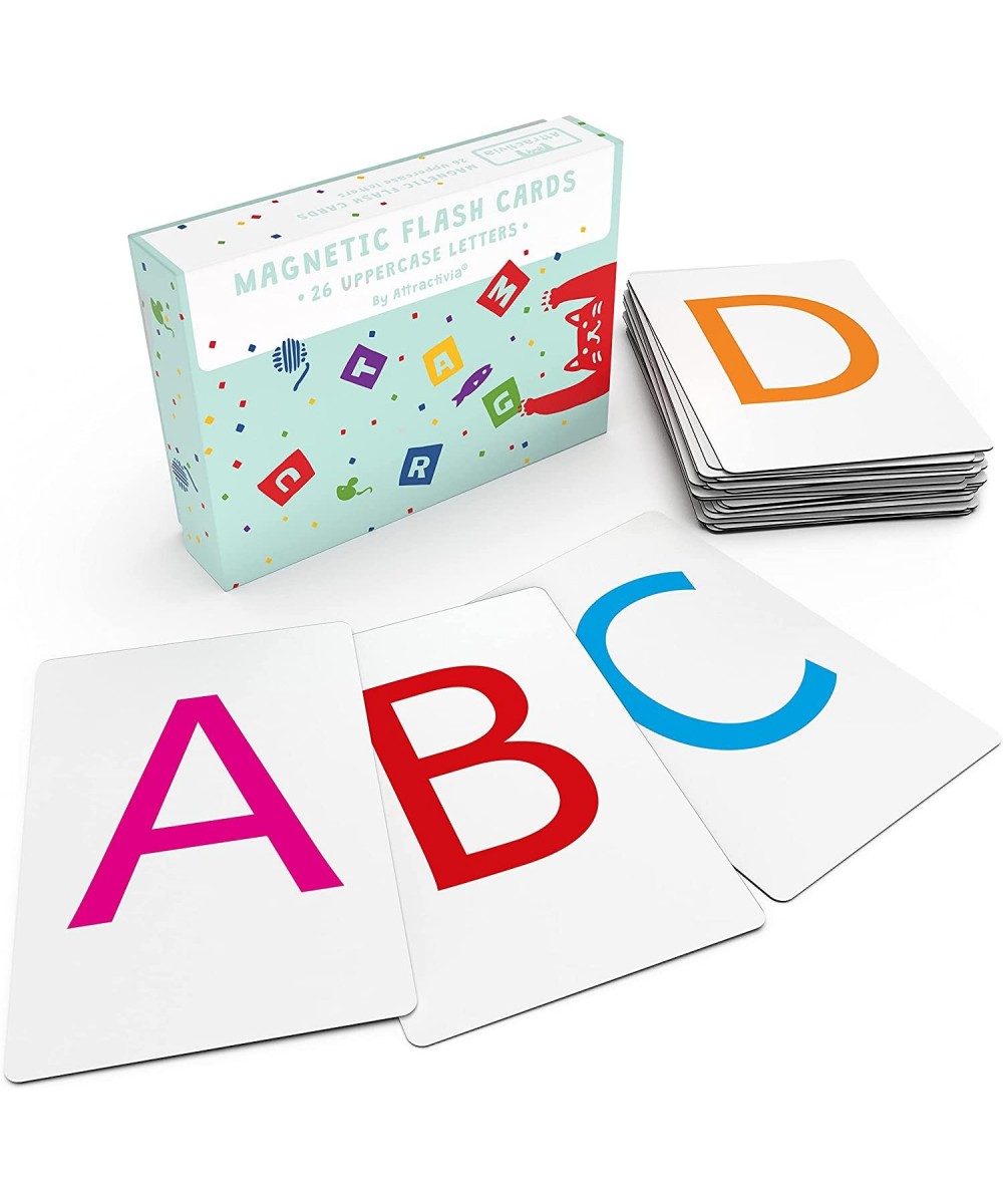 Magnetic Big Alphabet ABC Flash Cards - 26 Sturdy Uppercase Large Letters - for Classroom Teachers Homeschool ESL Toddlers 2-...